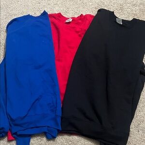 Ideal for crafting adult size medium Blue, Red, and Black Sweatshirts